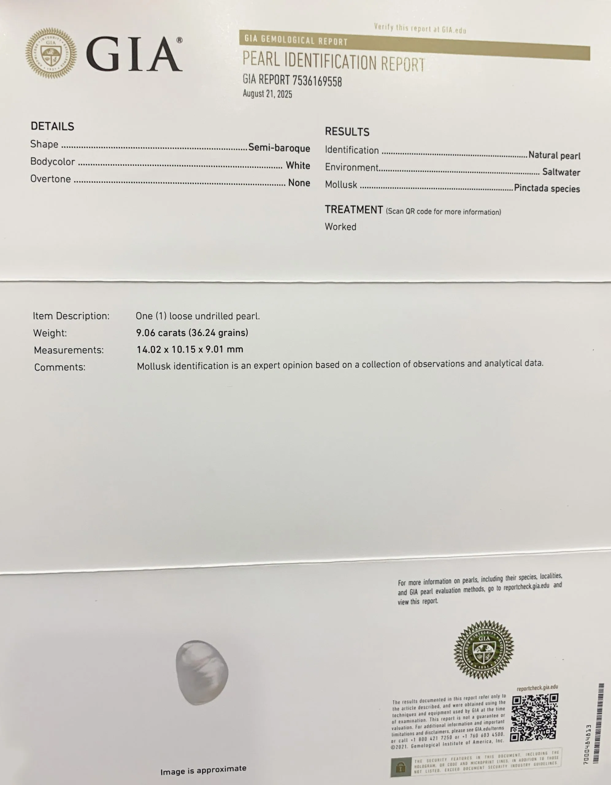 Basra Pearl 9.06ct.On-Demand view 2