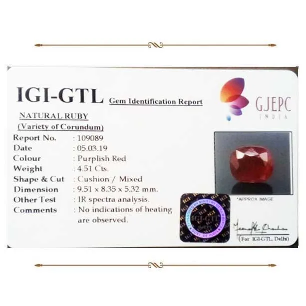 African Ruby 4.51ct. (Super Premium) view 2