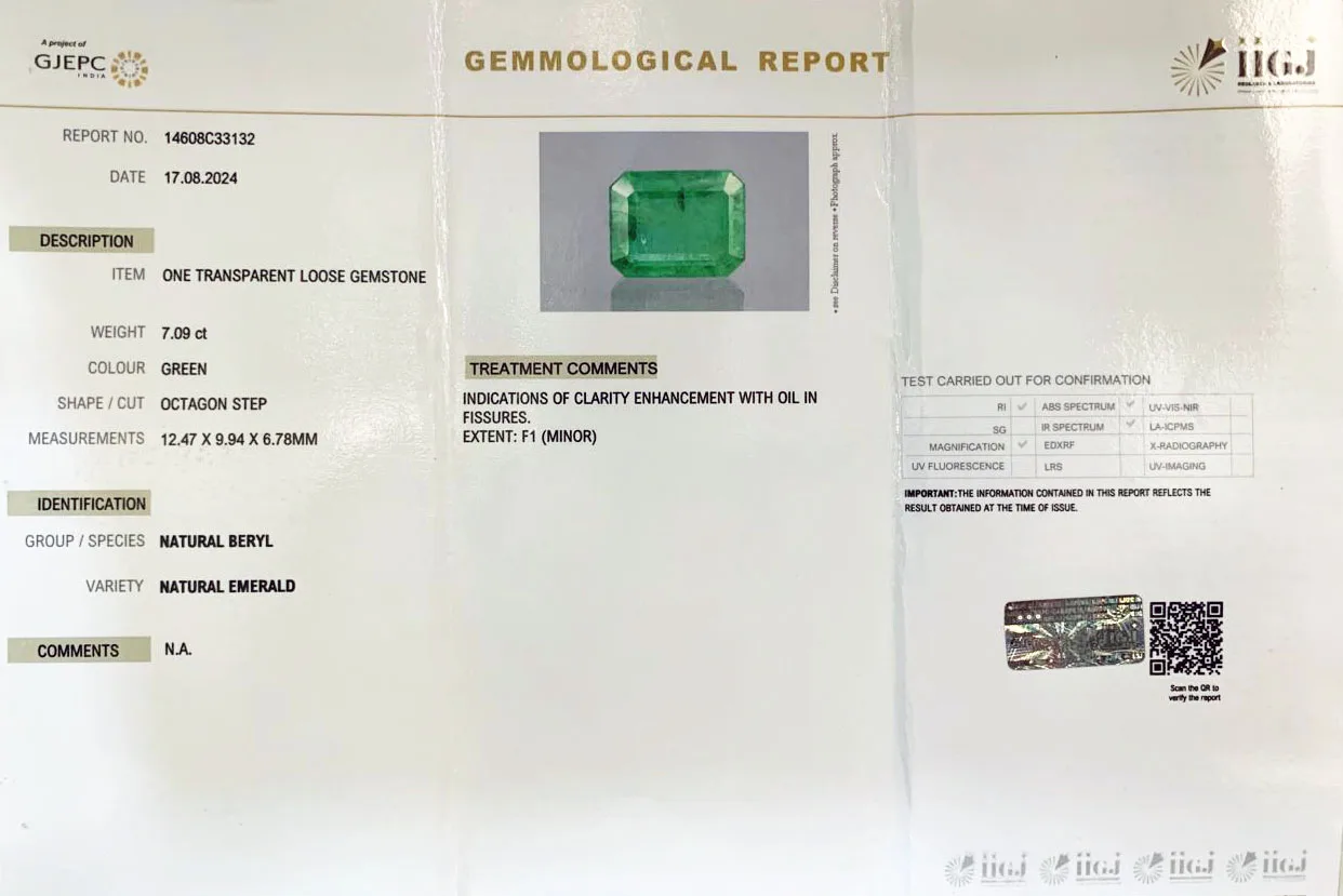 Emerald 7.09ct. (Super Luxury) view 2