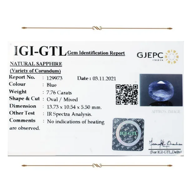 Blue Sapphire 7.76ct. (Luxury) view 2