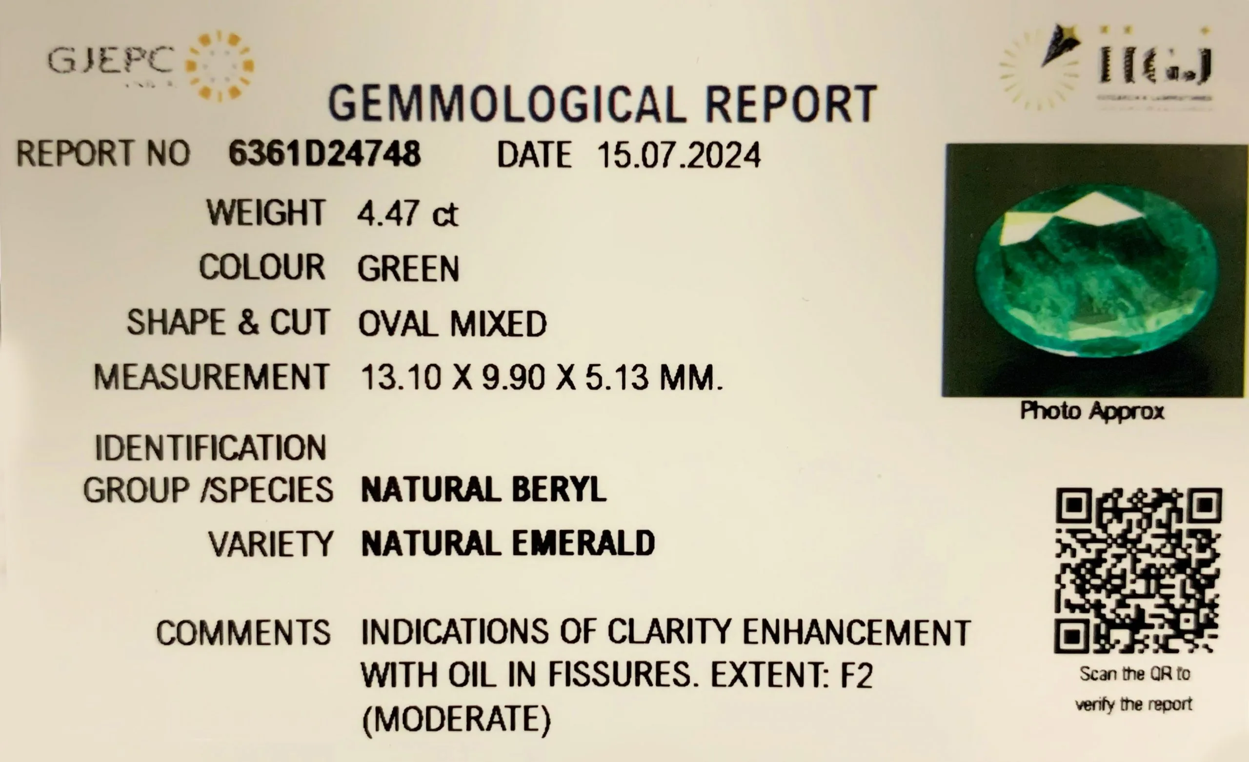 Emerald 4.47ct. (Super Luxury) view 3