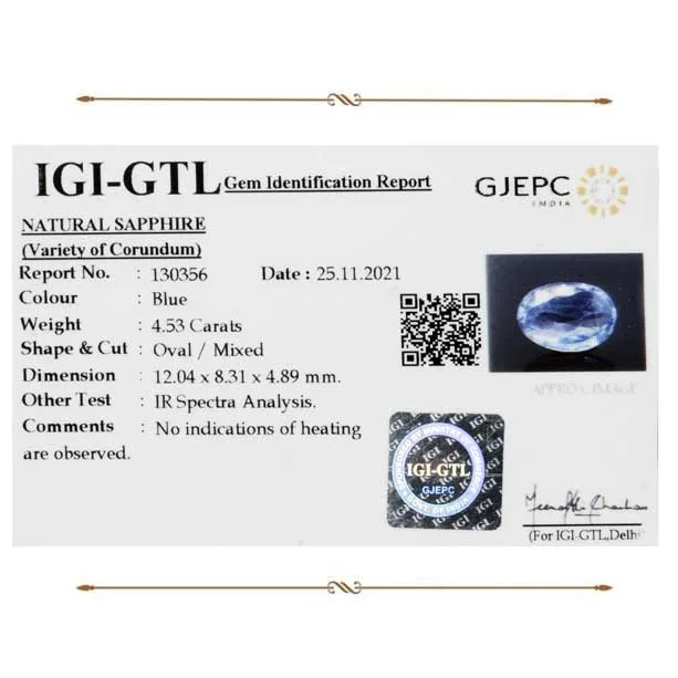 Blue Sapphire 4.53ct. (Luxury) view 2