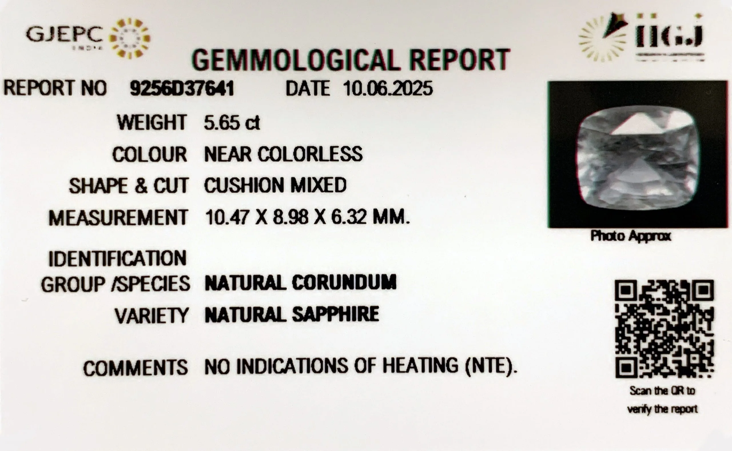 White Sapphire 5.65ct. (Super Premium) view 2