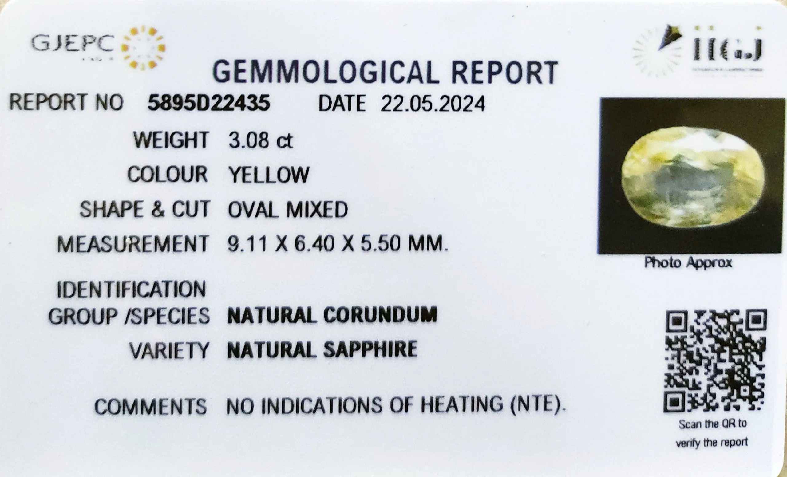 Yellow Sapphire 3.08ct. (Luxury) view 3
