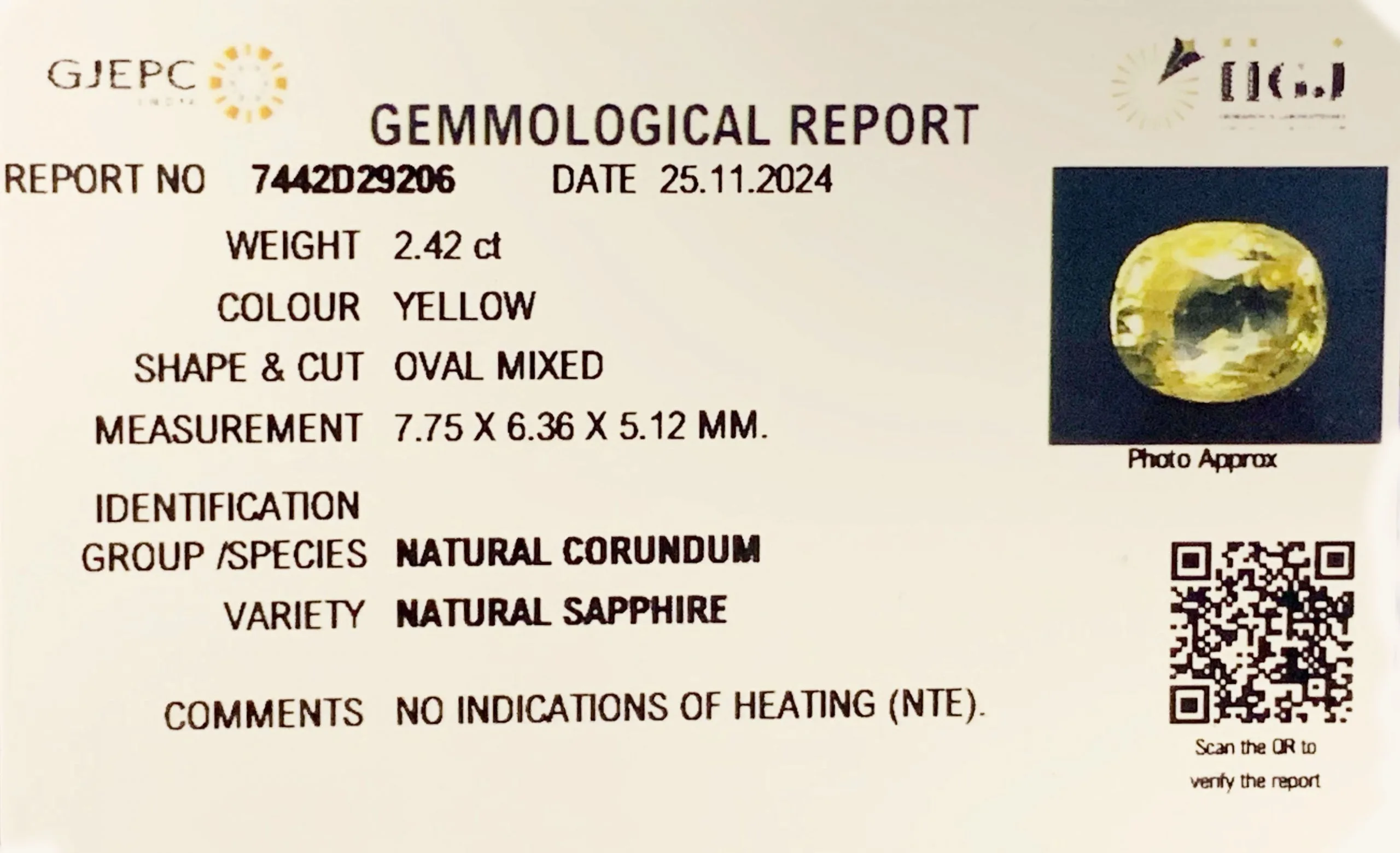 Yellow Sapphire 2.42ct. (Luxury) view 2
