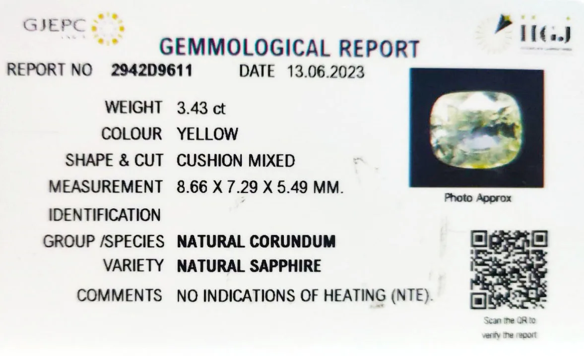 Yellow Sapphire 3.43ct. (Luxury) view 2