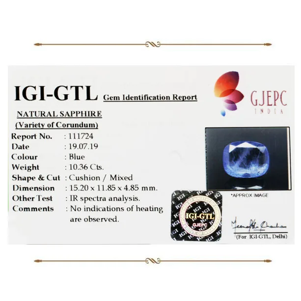 Blue Sapphire 10.36ct. (Premium) view 2