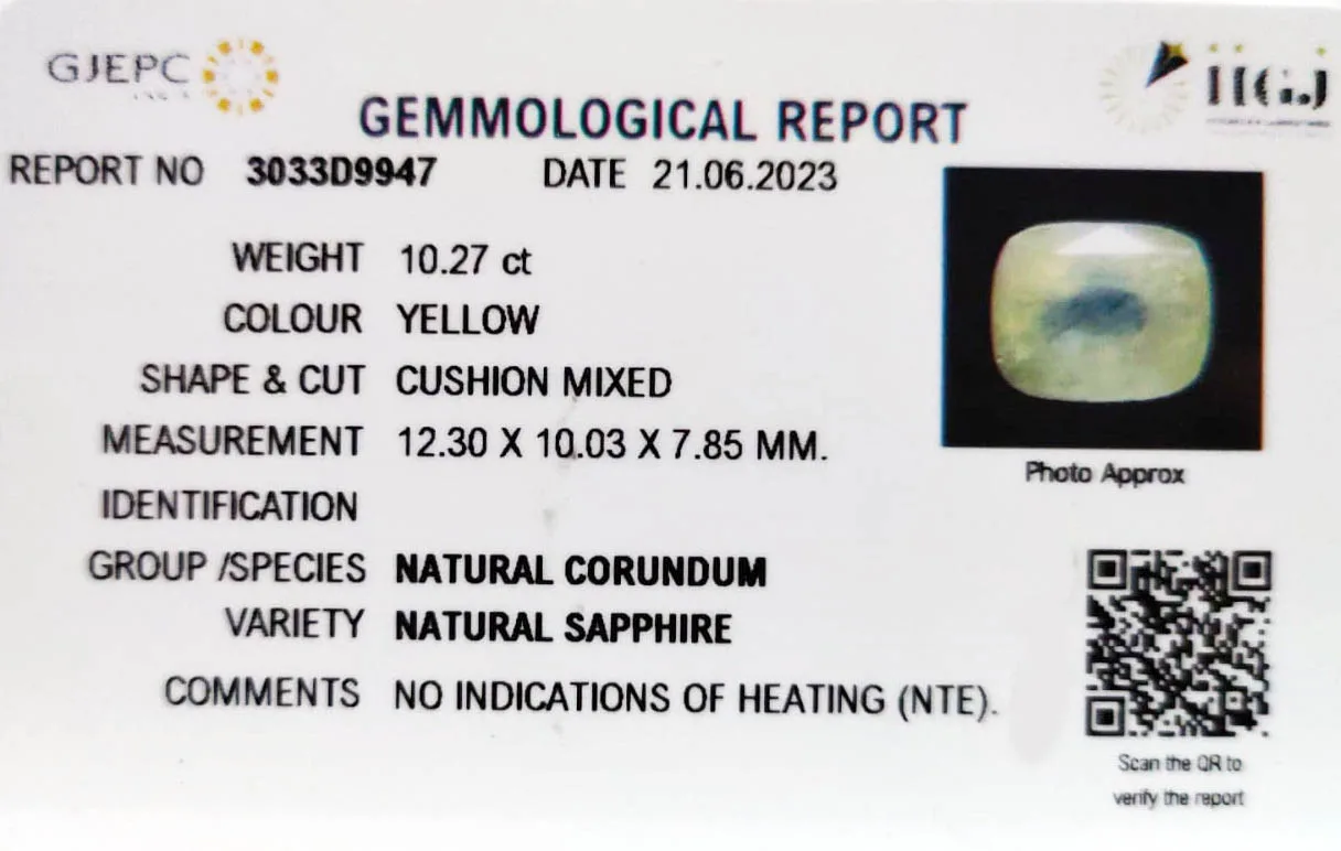 Yellow Sapphire 10.27ct. (Economy) view 2