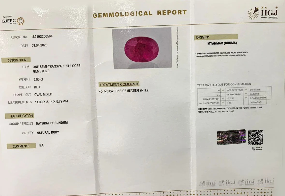 Burma Ruby 5.05ct. (Super Luxury) view 2