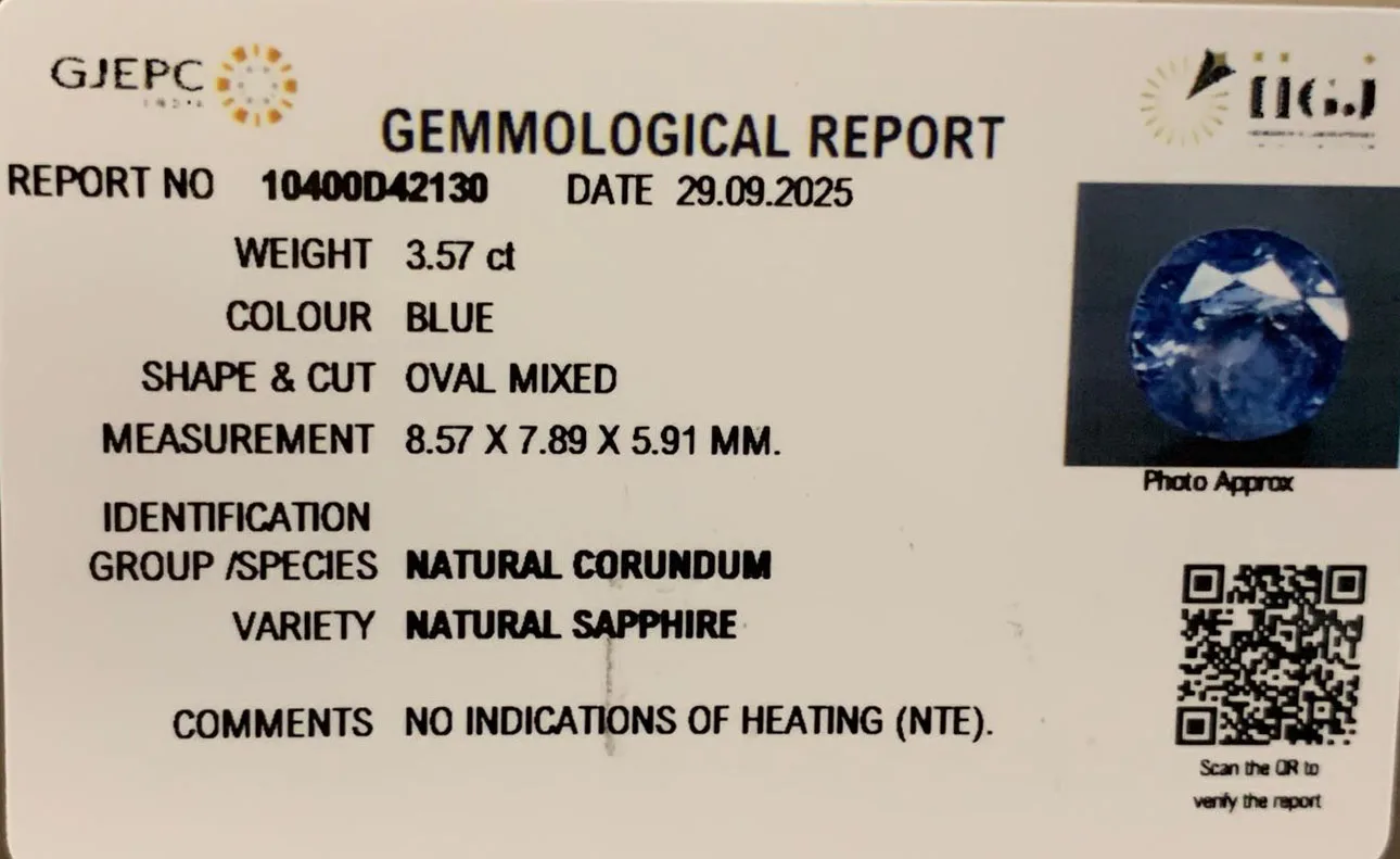 Blue Sapphire 3.57ct. (Economy) view 2