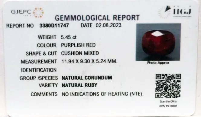 African Ruby 5.45ct. (Super Premium) view 2
