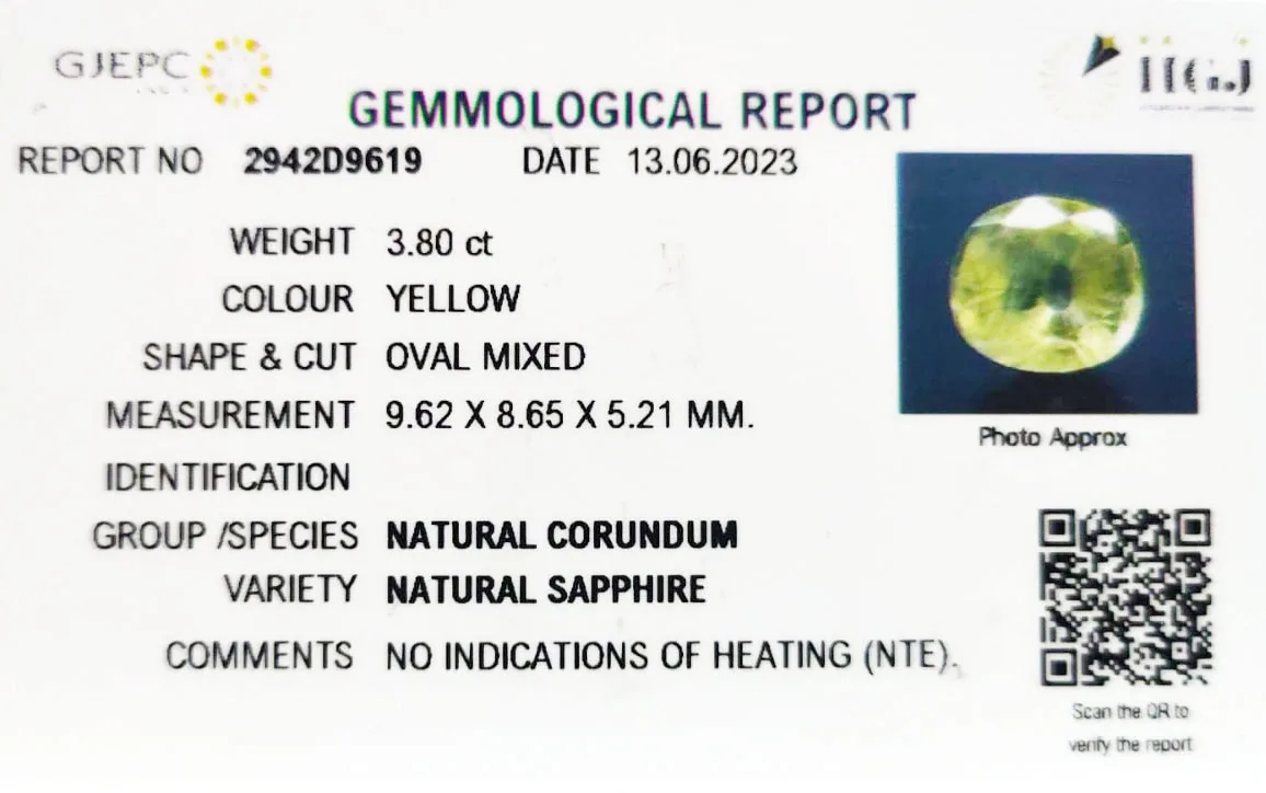 Yellow Sapphire 3.80ct. (Luxury) view 2