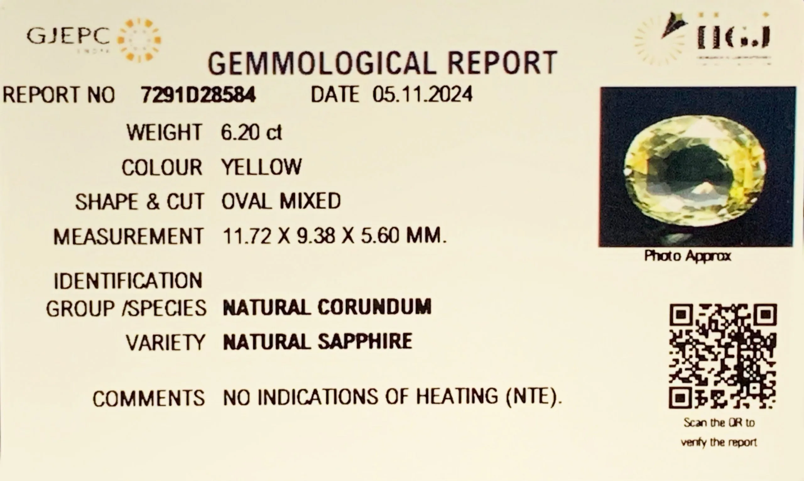 Yellow Sapphire 6.20ct. (Super Luxury) view 2