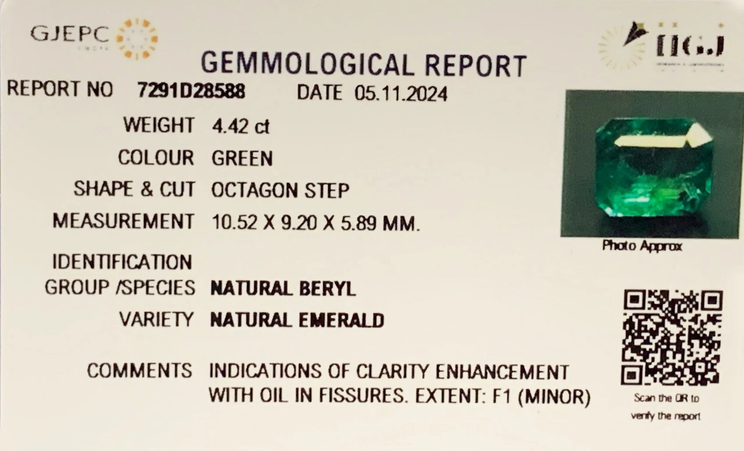 Emerald 4.42ct. (Super Luxury) view 2