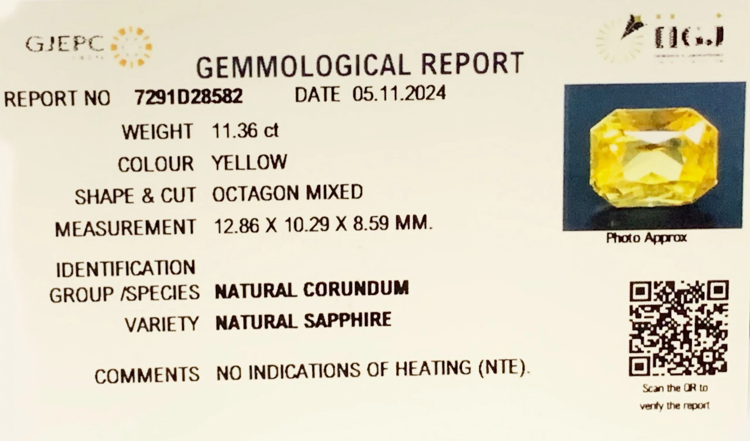 Yellow Sapphire 11.36ct.On-Demand view 2
