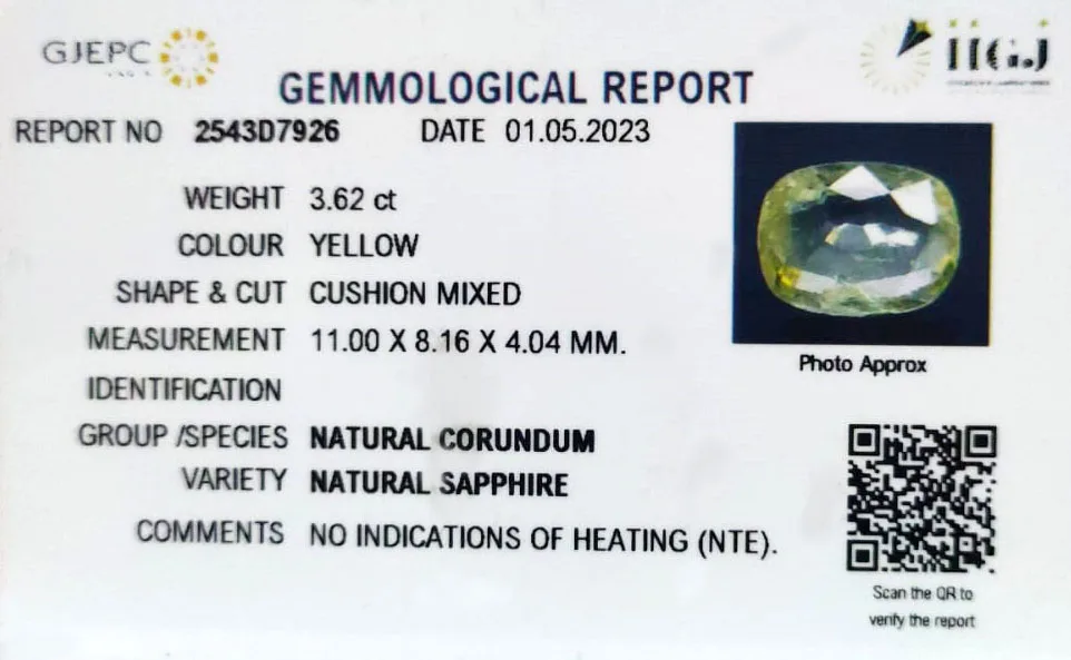 Yellow Sapphire 3.62ct. (Luxury) view 2