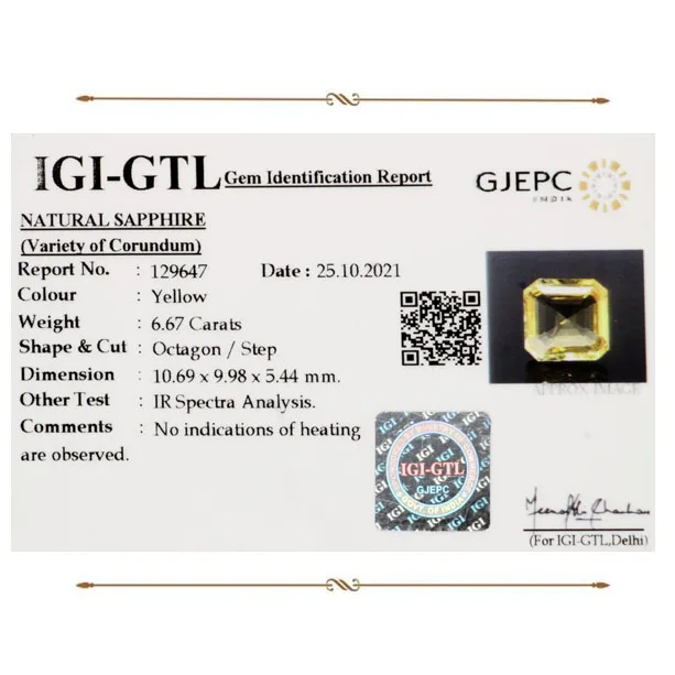 Yellow Sapphire 6.67ct.On-Demand view 3
