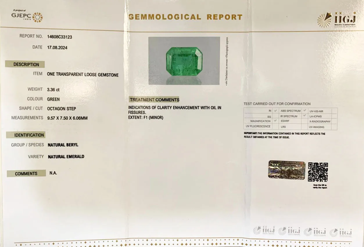 Emerald 3.36ct. (Super Luxury) view 2
