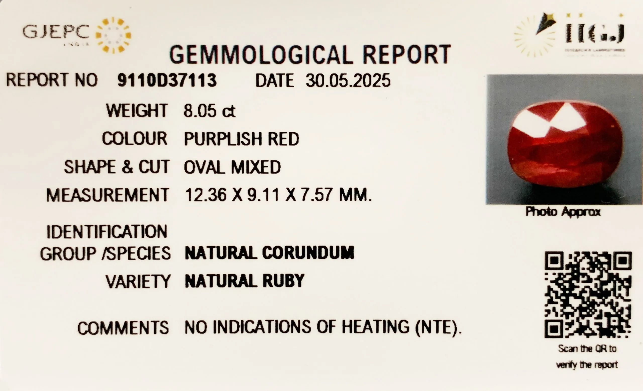 African Ruby 8.05ct. (Luxury) view 2