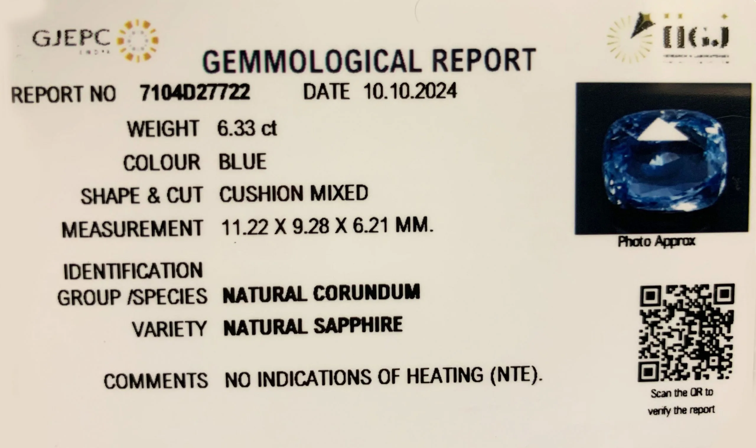 Blue Sapphire 6.33ct.On-Demand view 2