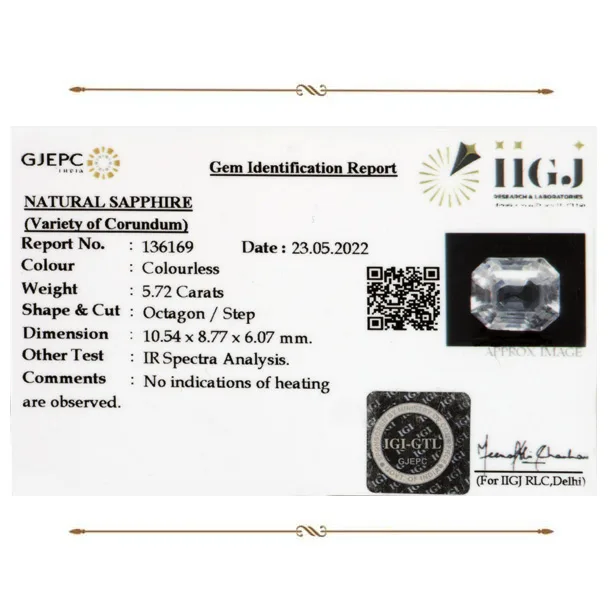 White Sapphire 5.72ct.On-Demand view 2