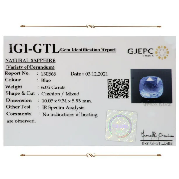 Blue Sapphire 6.05ct. (Luxury) view 2