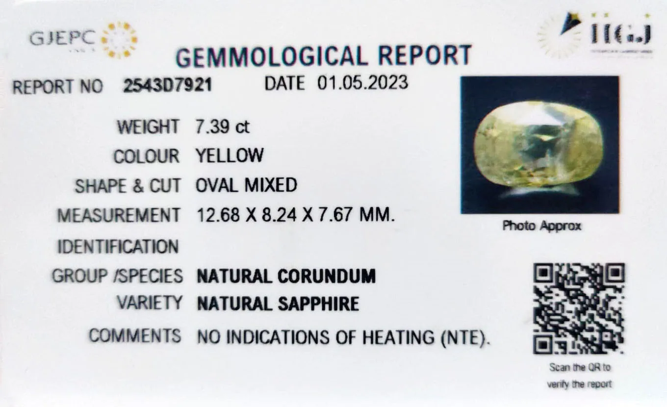 Yellow Sapphire 7.39ct. (Super Premium) view 2