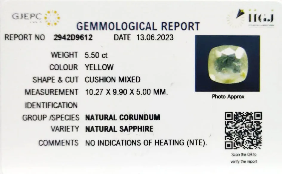 Yellow Sapphire 5.50ct. (Economy) view 2