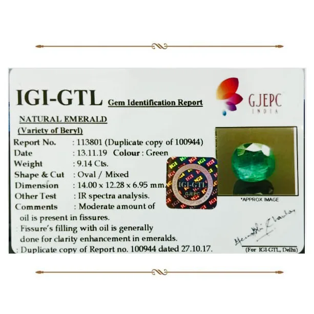 Emerald 9.14ct. (Super Premium) view 2