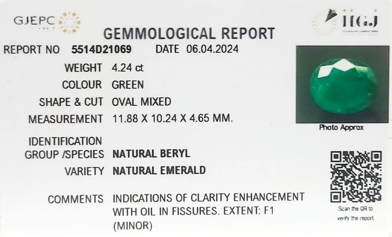 Emerald 4.24ct. (Super Premium)- view 3