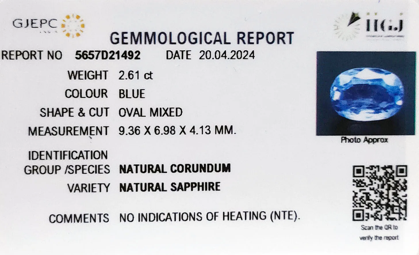 Blue Sapphire 2.61ct. (Luxury) view 2