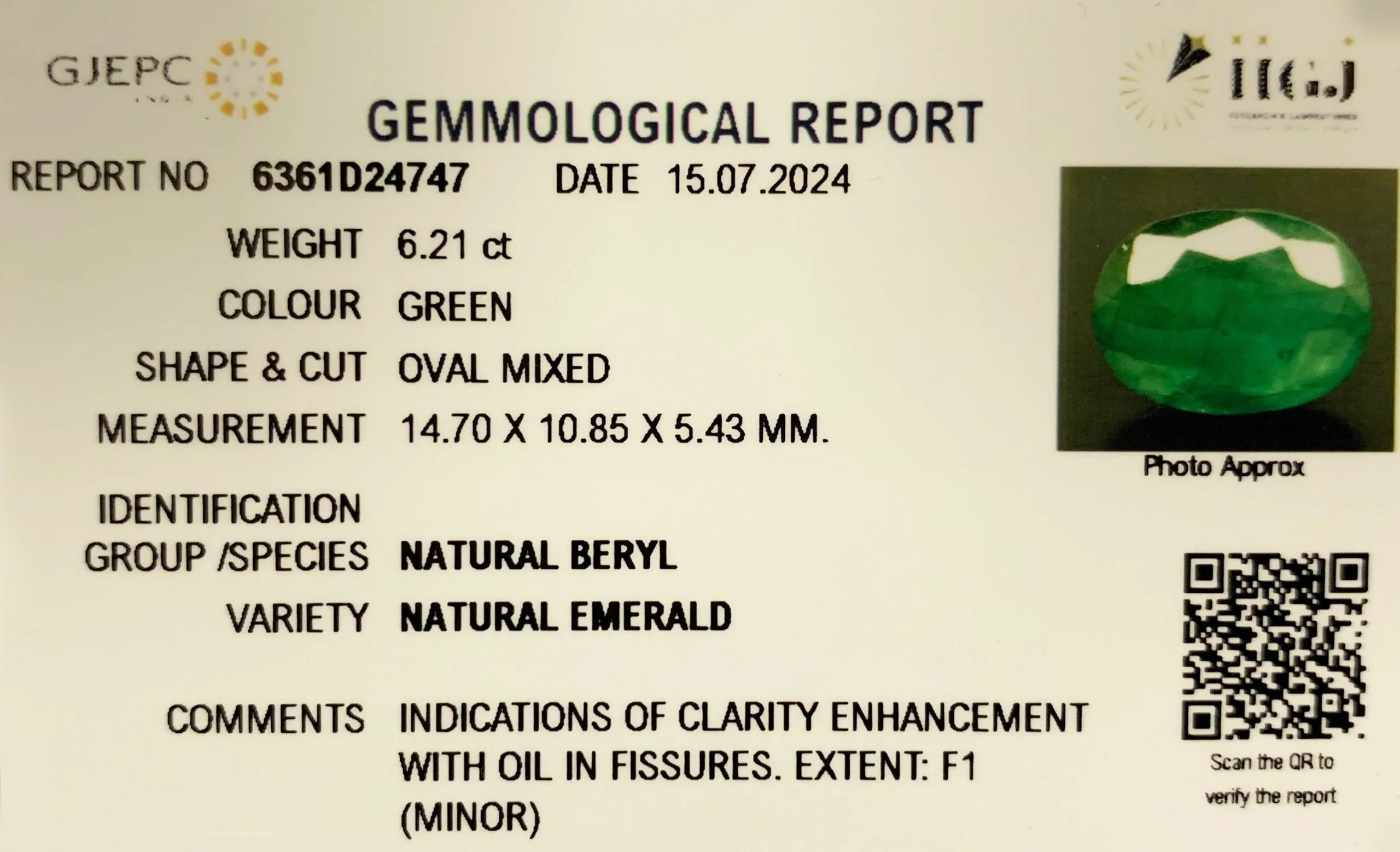 Emerald 6.21ct. (Economy) view 2