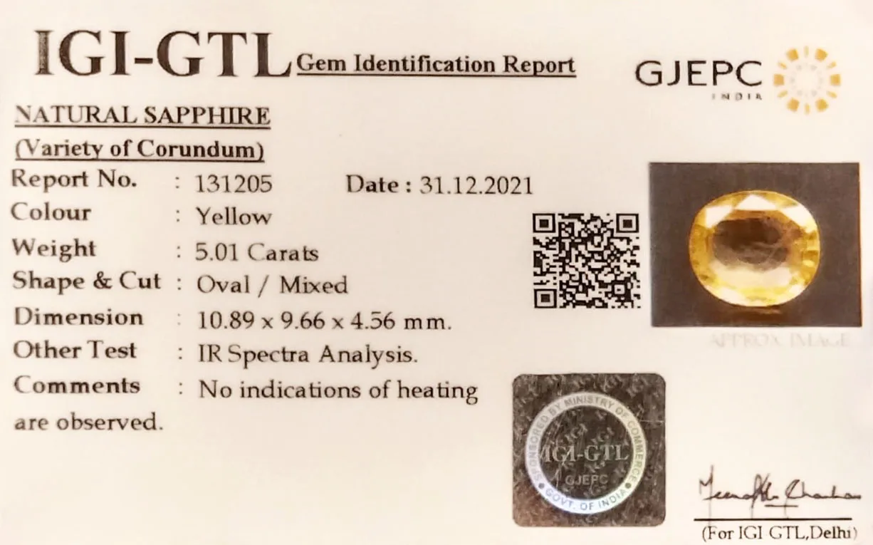 Yellow Sapphire 5.01ct. (Luxury) view 2