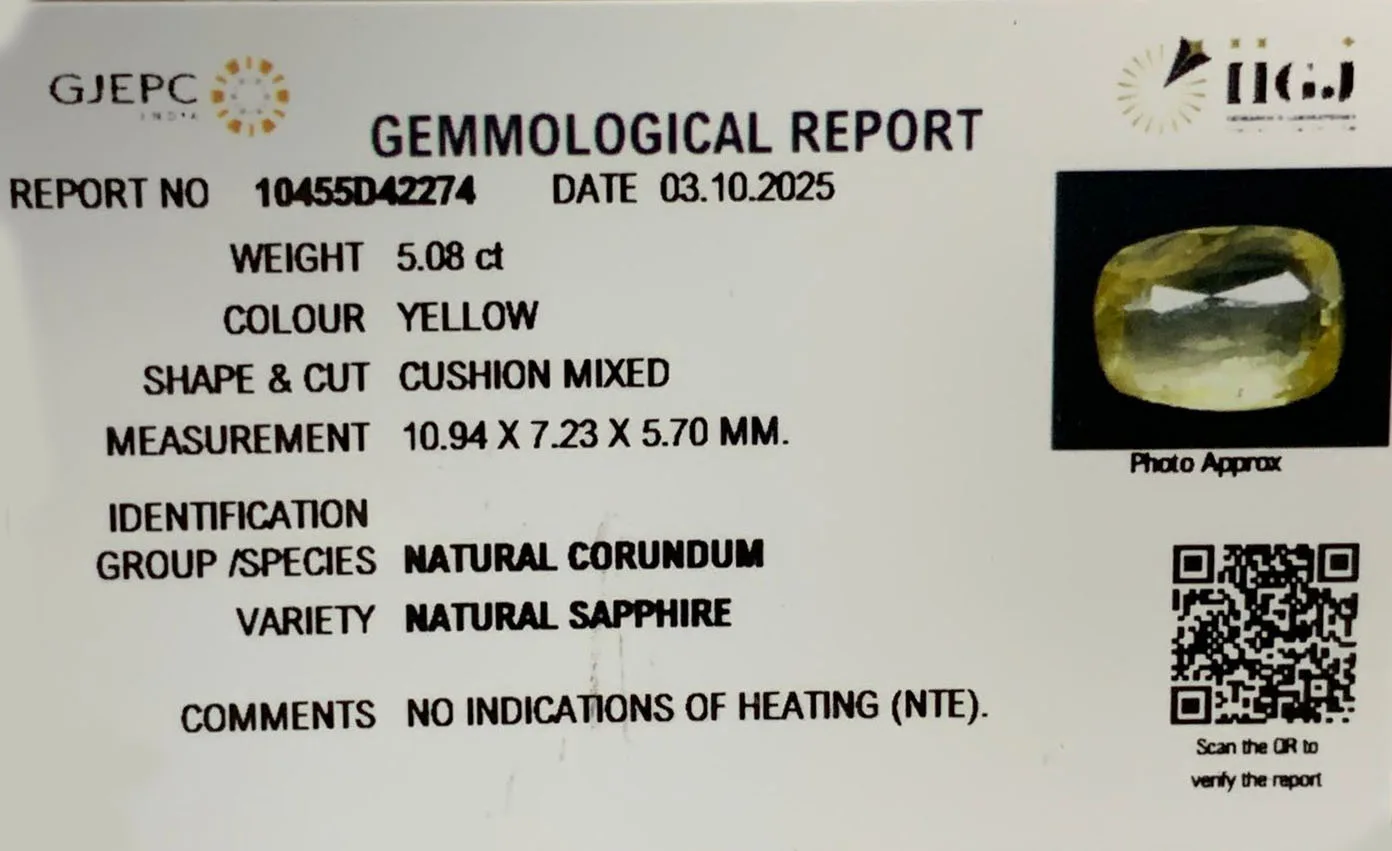 Yellow Sapphire 5.08ct. (Luxury) view 2
