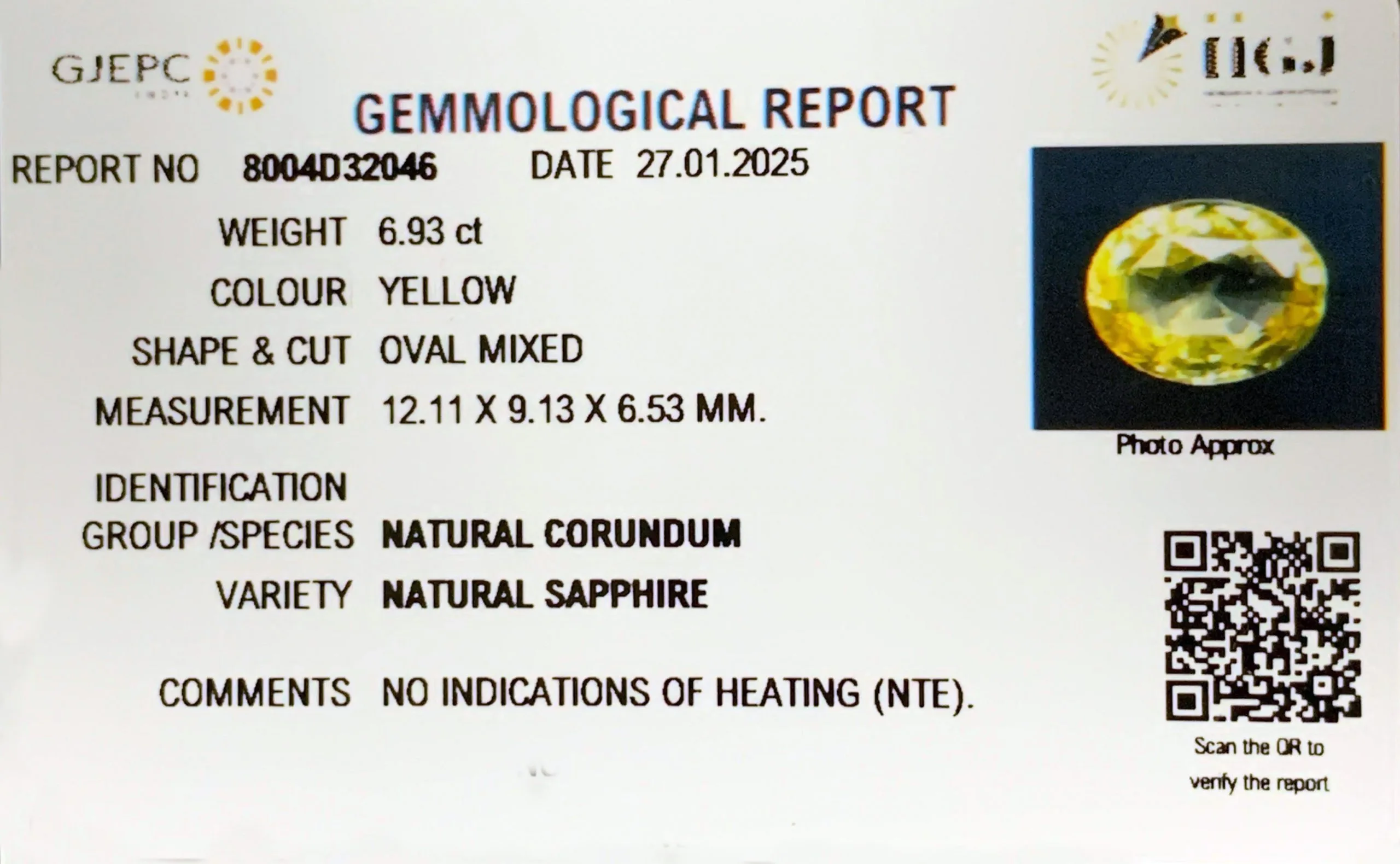 Yellow Sapphire 6.93ct.On-Demand view 2