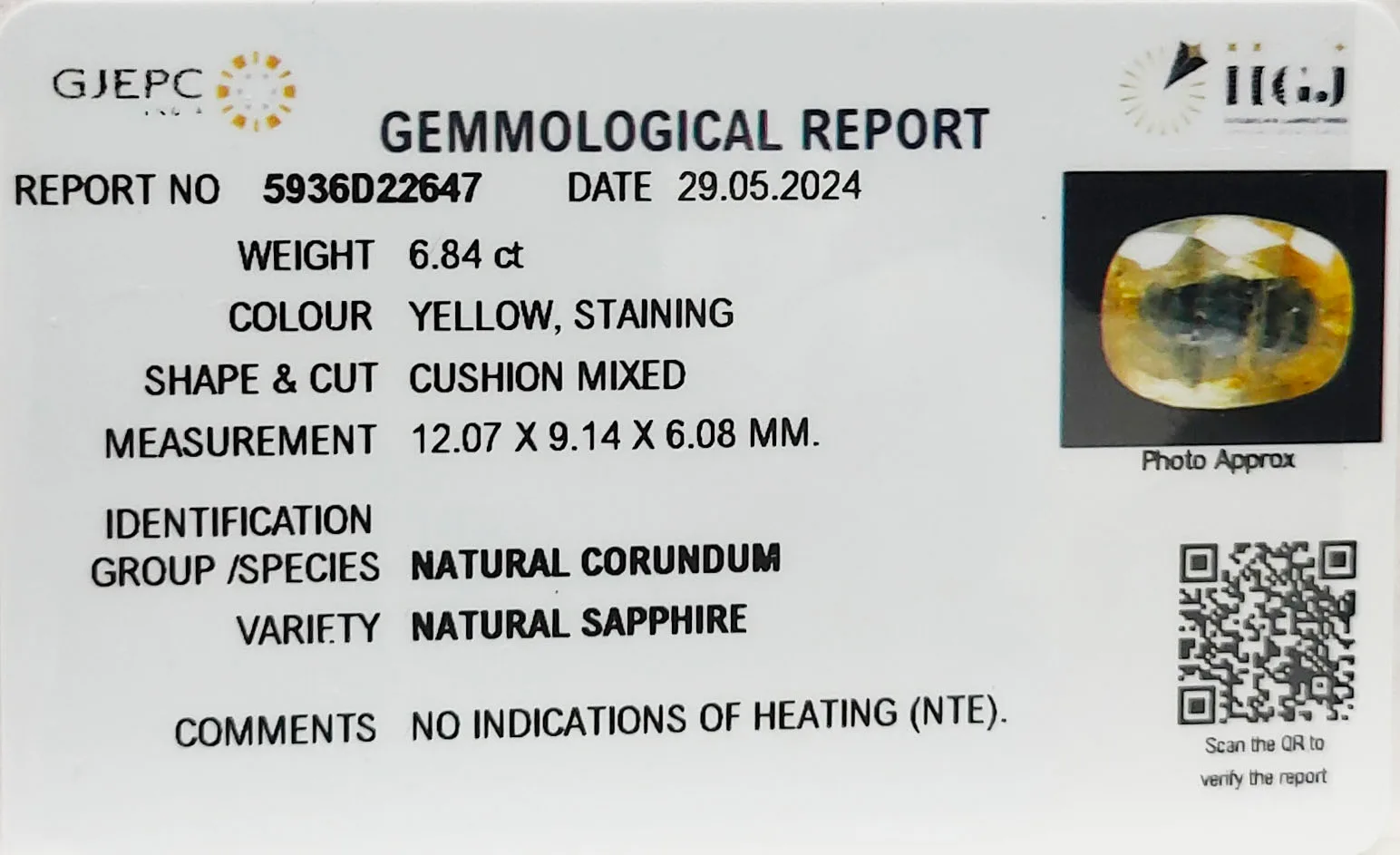 Yellow Sapphire 6.84ct. (Super Premium) view 3