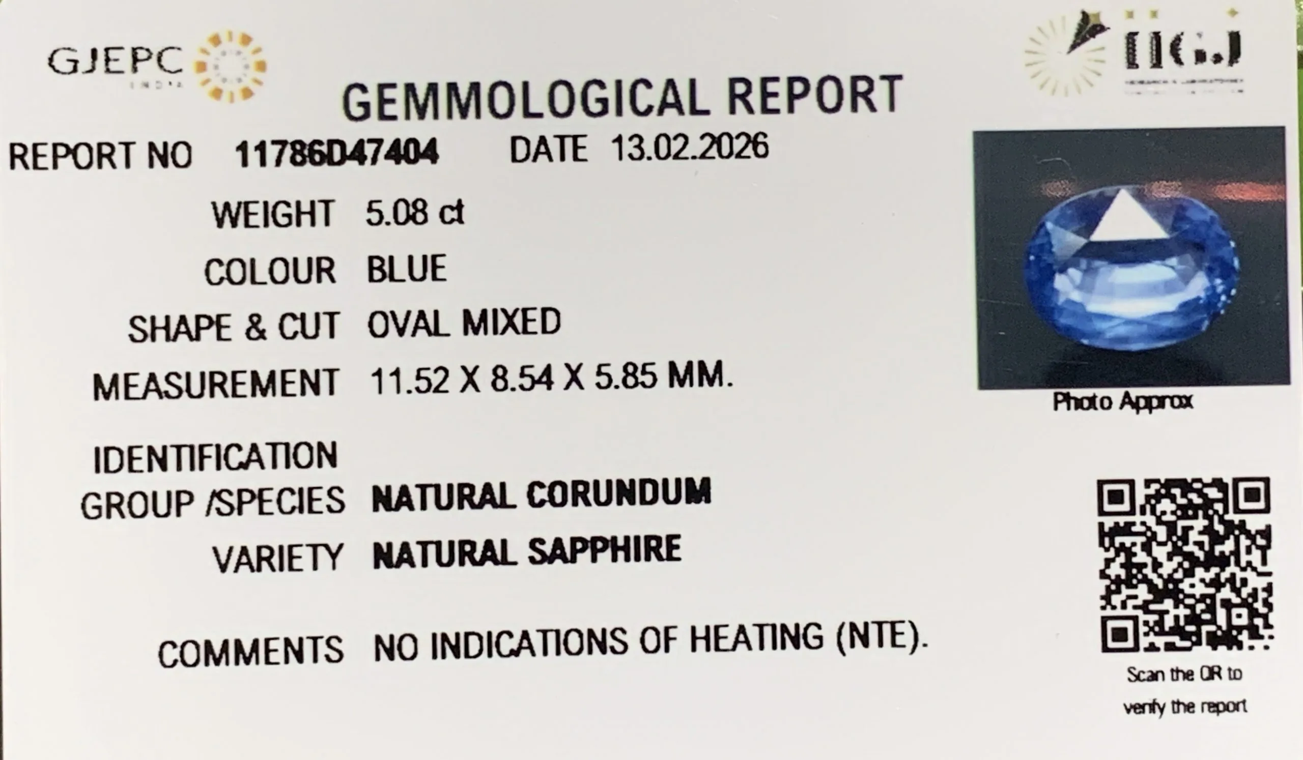 Blue Sapphire 5.08ct. (Luxury) view 2