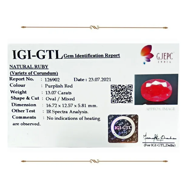 African Ruby 13.07ct. (Premium) view 2