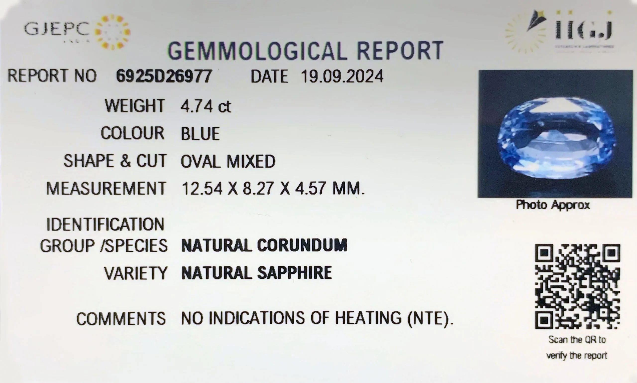 Blue Sapphire 4.74ct.On-Demand view 2