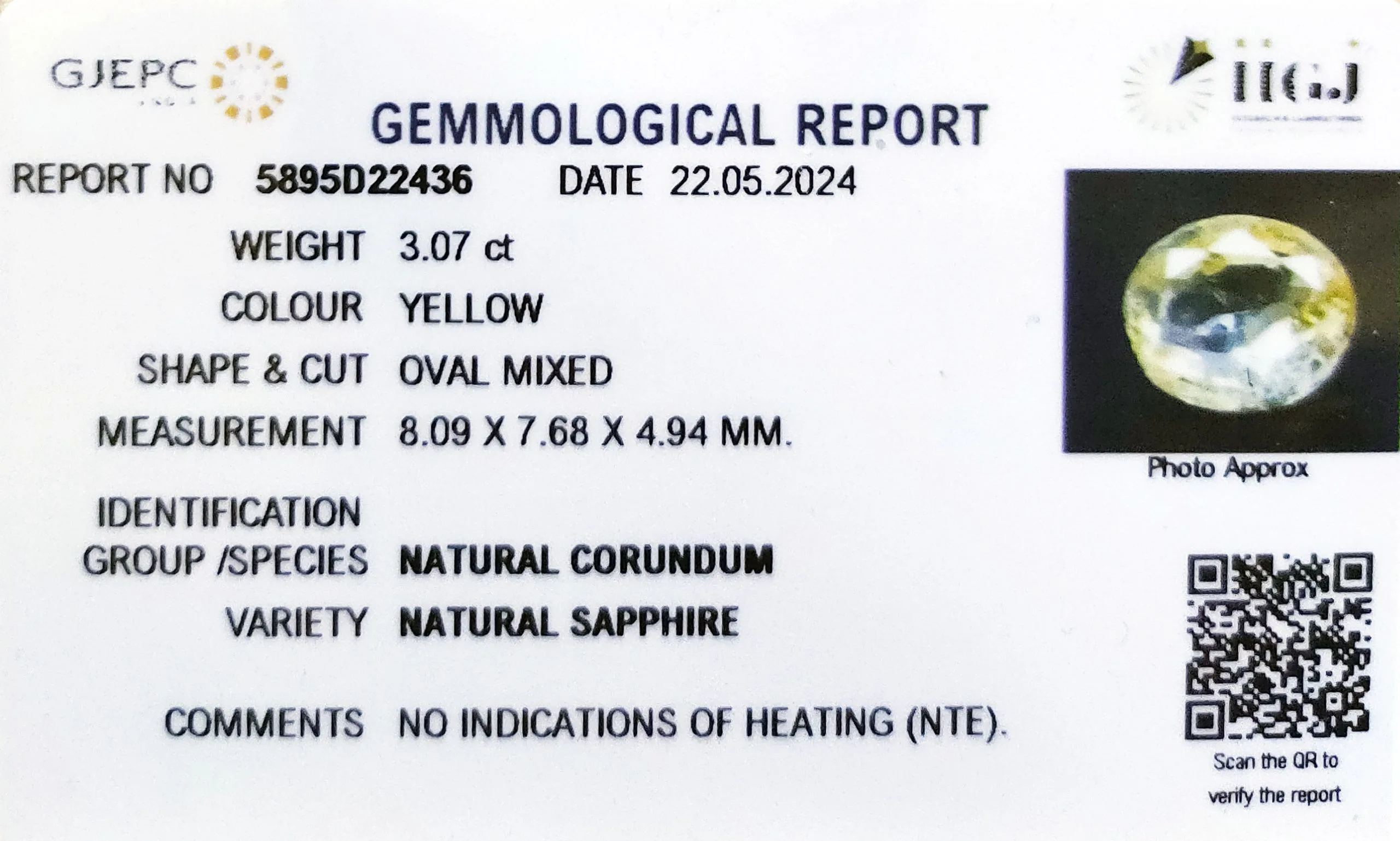 Yellow Sapphire 3.07ct. (Luxury) view 3