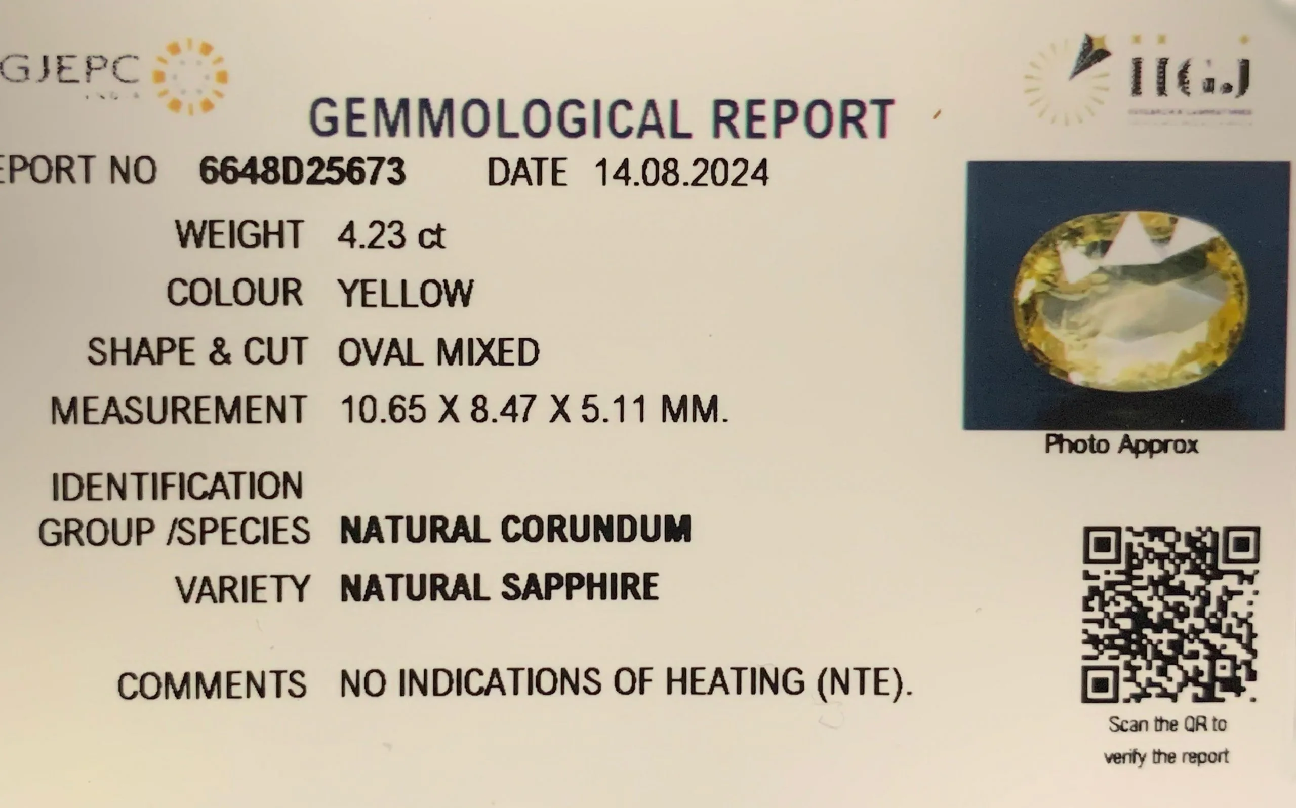 Yellow Sapphire 4.23ct.On-Demand view 2