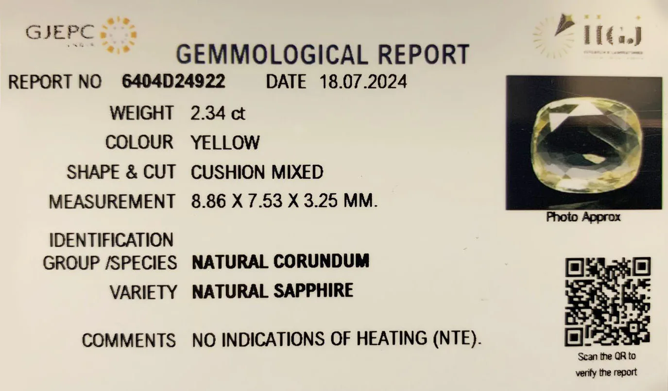 Yellow Sapphire 2.34ct. (Luxury) view 3