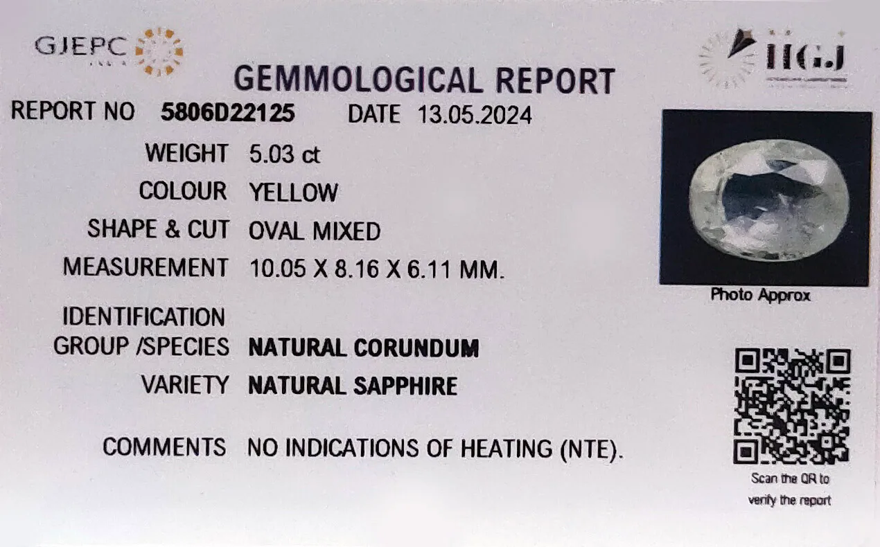 Yellow Sapphire 5.03ct. (Super Premium) view 3
