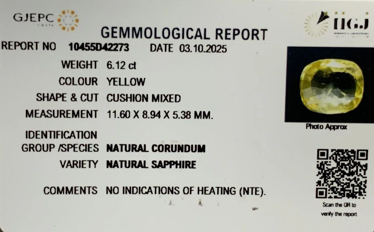 Yellow Sapphire 6.12ct.On-Demand view 2