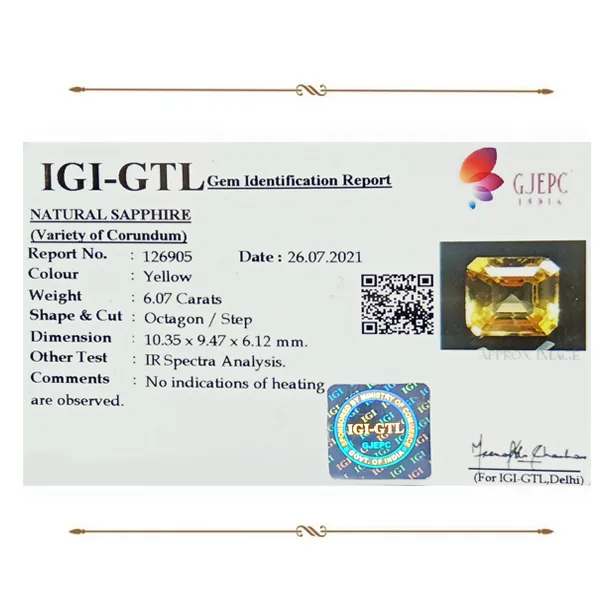 Yellow Sapphire 6.07ct.On-Demand view 2