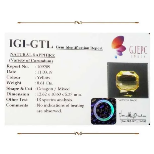 Yellow Sapphire 8.61ct On-Demand view 2