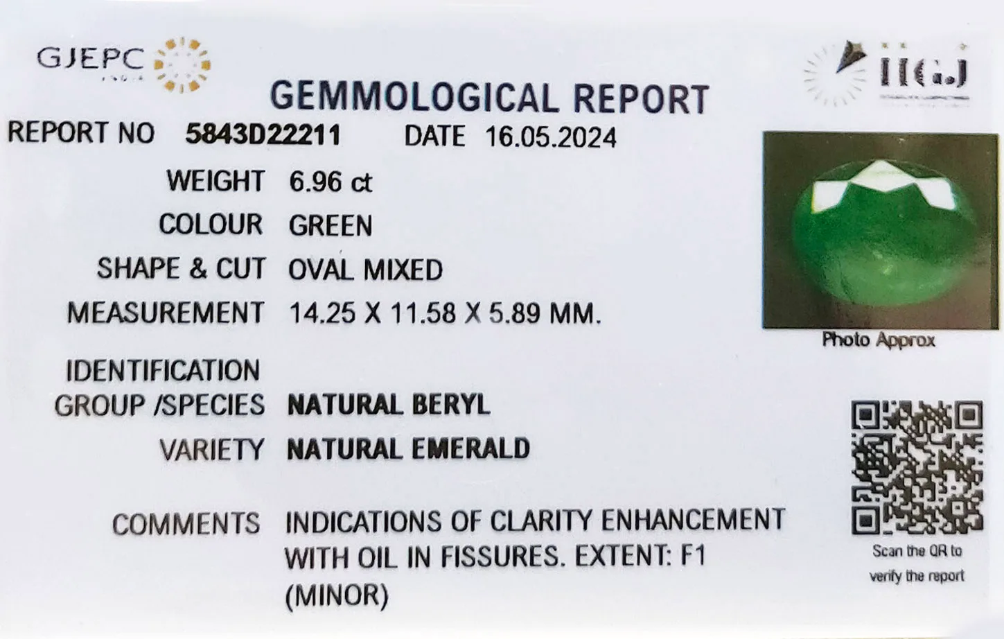Emerald 6.96ct. (Super Premium) view 3