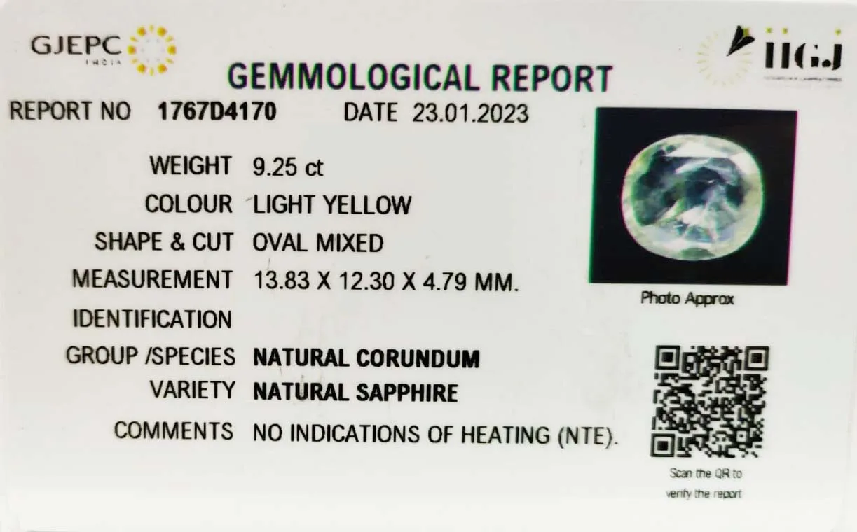 Yellow Sapphire 9.25ct. (Economy) view 2