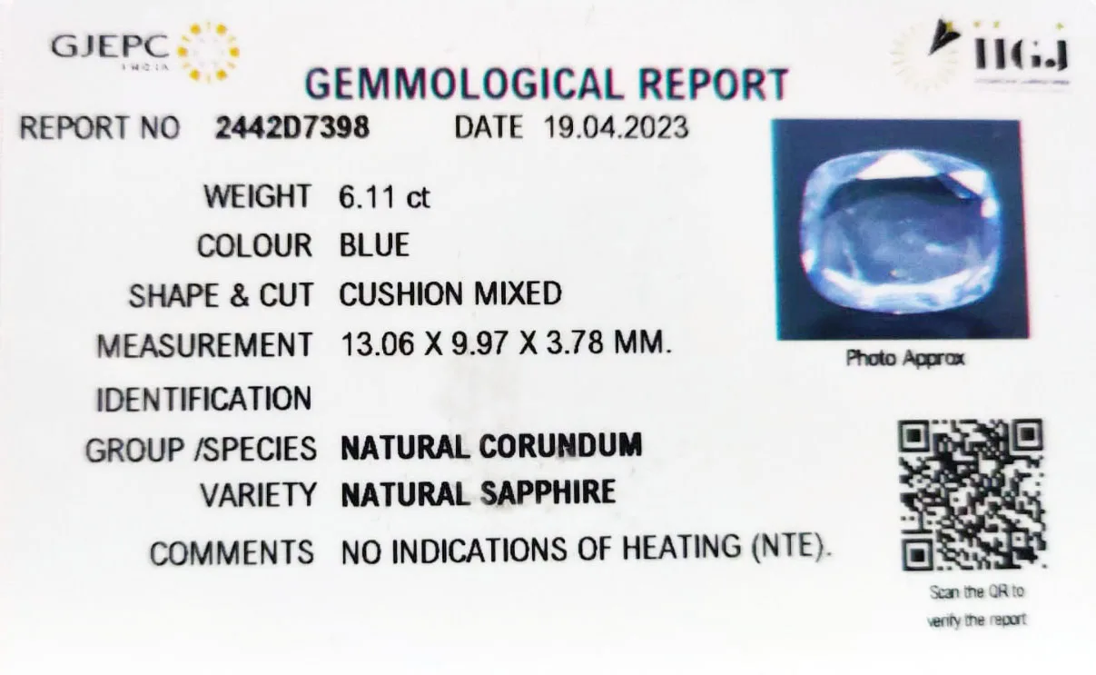Blue Sapphire 6.11ct. (Luxury) view 2