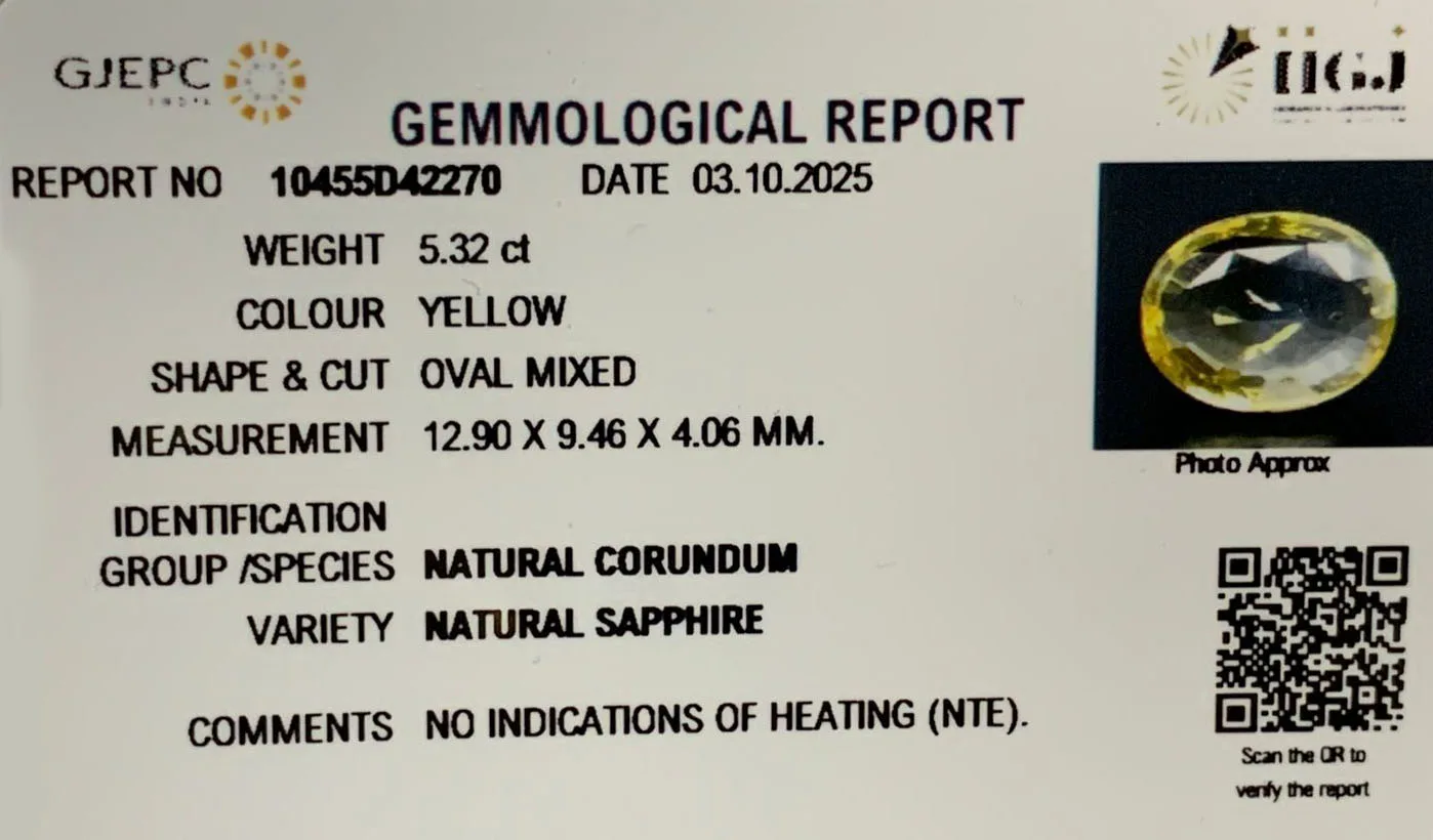 Yellow Sapphire 5.32ct. (Super Luxury) view 3